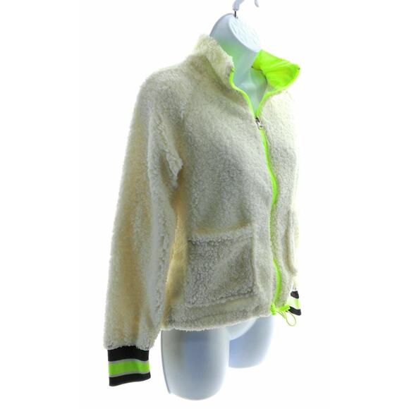 Derek Heart Ivory Faux Fur Full Front Zip Jacket Size Medium - Picture 2 of 3